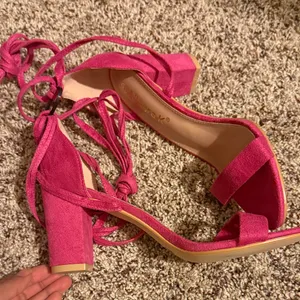 Allegra K Pink Suede Block Heels thumbnail 4