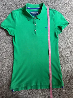 American Eagle Y2K Green Stretch Women’s Polo S thumbnail 5