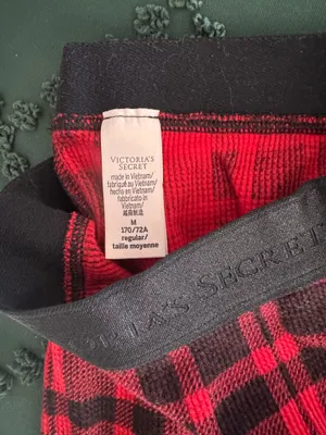 Victoria's Secret Pink Pajama Set Black and Red plaid thumbnail 3