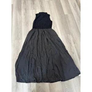 Commense Solid Black Minimalist Elegance Mock Neck Sleeveless Long Dress NWT XL thumbnail 2