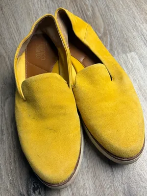 Franco Sarto Mustard Yellow Suede Loafers Slip-On Flats Women’s Size 8.5M thumbnail 1