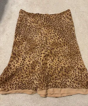 Y2K Valerie Stevens Leopard-Print Silk Skirt thumbnail 1
