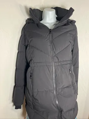 Calvin Klein Women's Black Puffer Coat with Hood Classic retail $400 thumbnail 1