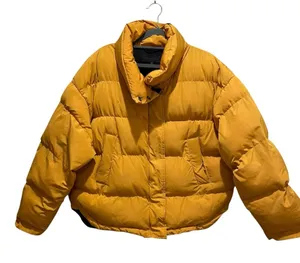 Kendall Kylie Puffer Jacket Mustard Yellow Women Size Medium Large thumbnail 1