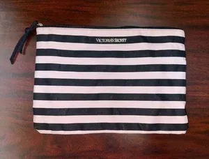 Victoria’s Secret Stripe Small Canvas Bag 12x8.5 thumbnail 1