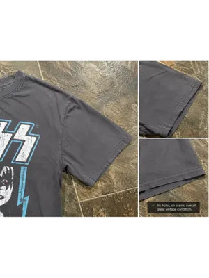 KISS‎ Band Tee Small Gray Distressed Graphic Rock T-Shirt 2020 100% Cotton thumbnail 7