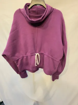 Free People Movement Remi Purple Drawstring Sweatshirt Size Large NWOT thumbnail 5