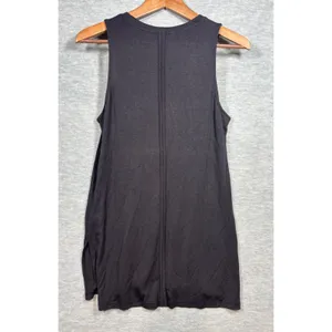 Athleta Womens S Shirt Black Sleeveless Tank Top‎ Workout Side Slits Modal Blend thumbnail 5