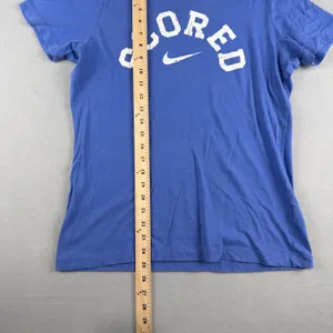 Nike Womens Scored Graphic T-Shirt Blue Slim Fit Short Sleeve Tee XL thumbnail 6