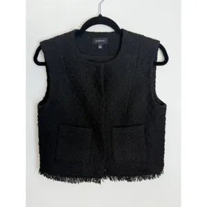 Evereve Winona Black Tweed Vest size small thumbnail 3