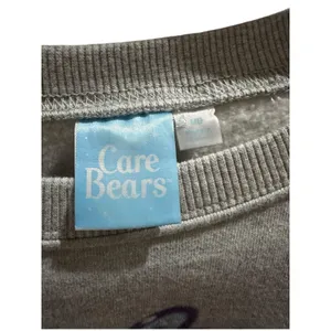 Care Bears Cheer Bear Gray Graphic Cropped Sweatshirt Fleece Pullover Medium thumbnail 2
