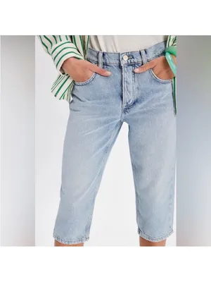 We the Free Free People Sun City Denim Capris Pale Indigo Size 25 thumbnail 3