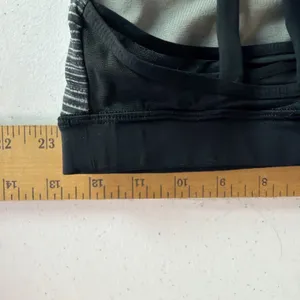 Lululemon Black grey small striped sports bra athleisure size 6 energy gym thumbnail 4