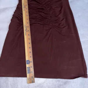 Anthropologie Ruched Mock Neck Knit Dress‎ Cocoa Plum Fitted Sleeveless Bodycon thumbnail 11
