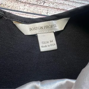 Boston Proper Black Lace Overlay‎ Cocktail Midi Dress Womens Medium Whimsigoth thumbnail 4