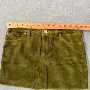 BDG Women's X-Small Olive Green Corduroy Mini Skirt Frayed Pockets thumbnail 3