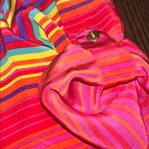 Amanda Uprichard silk Multicolor Striped V-Neck Blouse size medium thumbnail 4