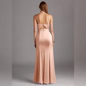 AZAZIE SHANIA NWT Rose Gold Sheath V-Neck Pleated Stretch Satin Dress Size C thumbnail 2