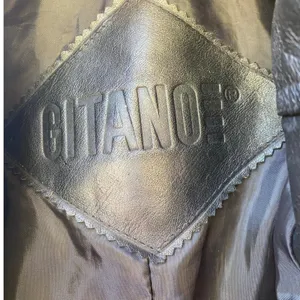 Vintage Gitano Black Leather Trench Coat Long Goth Matrix Women's M thumbnail 3