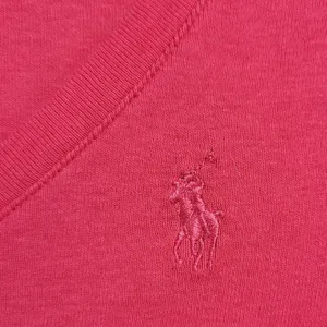 Ralph Lauren Sport Womens T-shirt Size M Hot Pink V-neck Short Sleeve Cotton Tee thumbnail 9