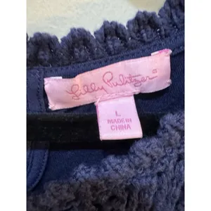 Lilly Pulitzer Molly Navy Harbor Crochet Sleeveless Sweater Dress Size Large thumbnail 5