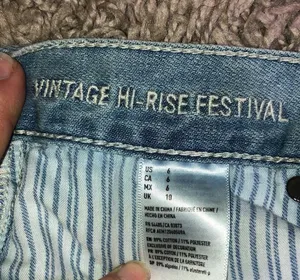 American Eagle distressed vintage high rise festival shorts light wash size 6​​ thumbnail 6
