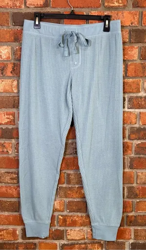 P.J. Salvage womens waffle knit thermal jogger pants blue M thumbnail 1