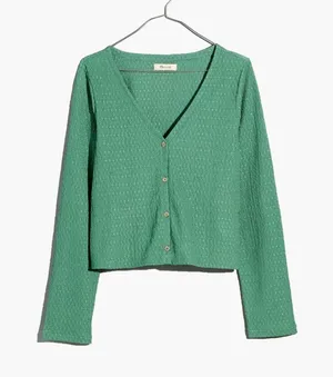 Madewell Green Button-Up crinkle Cardigan thumbnail 1