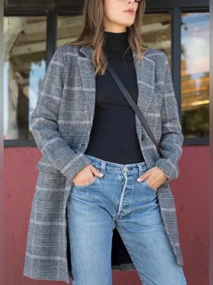 Rails Anders Charcoal Plaid Pink Wool Blend Coat thumbnail 4