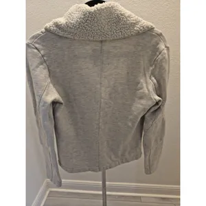 Guess Women's M Gray Sherpa Shawl Collar Moto Biker Knit Jacket Cozy Soft thumbnail 5