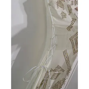 A'GACI White Gold Studded Mock Neck Lace Up Side Maxi Dress Small thumbnail 5