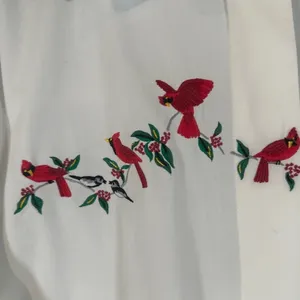 Orvis White Northern Cardinal Bird Floral Button Down Shirt Women Sz 18 VTG thumbnail 3