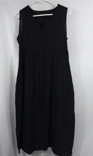 Women’s Black Sleeveless Maxi Dress Size S Casual Boho Minimalist thumbnail 1