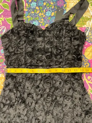 Lulu's Black Rosette Midi Dress with Tulle Ruffle Hem thumbnail 7