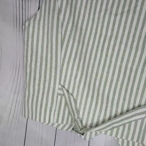 Cider Green And White Striped Women's Cropped Preppy Coastal Corporate Vest NWT thumbnail 7