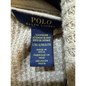 Polo Ralph Lauren Men's‎ Hooded Thermal Robe Waffle Knit Beltes Pockets L XL Tan thumbnail 4