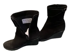 Black Waterproof Italian Calf Suede Token Wedge Ankle Boot 8 1/2 thumbnail 3