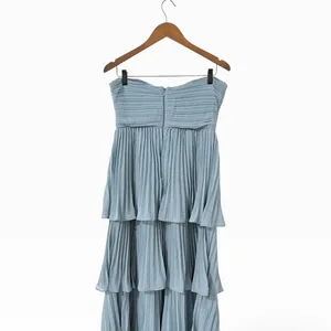Lulus Seriously Sensational Powder Blue Strapless Tiered Maxi Dress size Large thumbnail 7