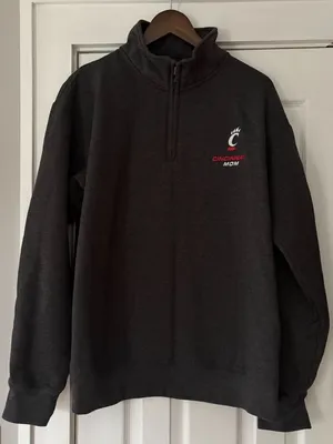 Cincinnati Bear Cats Mom Champion Dark Grey Quarter Zip Up Sweater‎ Size XL EUC thumbnail 1