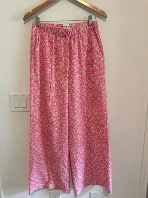FRNCH Brittany Wide Legs In Pink Floral Pattern Sz M thumbnail 4