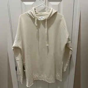 AERIE long sleeve oversized hooded sweatshirt size Medium cream color 100% thumbnail 10