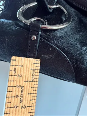 DKNY Y2K Black Leather & Haircalf Shoulder Bag thumbnail 12