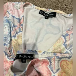 For Love And Lemons ole pastel print mosaic top and skirt set thumbnail 5