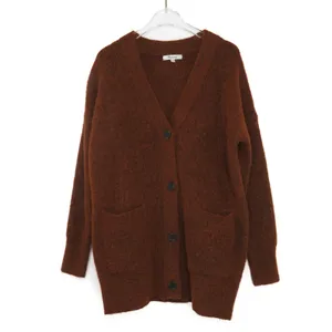 Madewell Cowen Cardigan Sweater Burnt Orange Oversized Fuzzy Knit XS Wool thumbnail 5