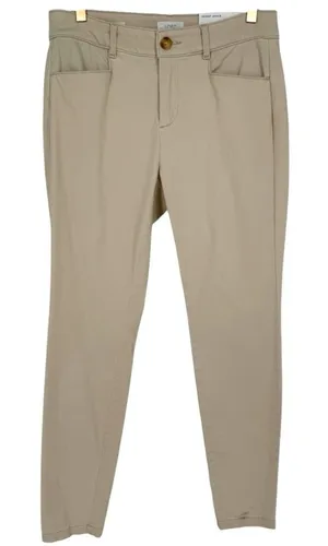 NWT LOFT Women’s 2023 Mid Rise Skinny Ankle Pants Light‎ Khaki Size 4 Preppy thumbnail 1
