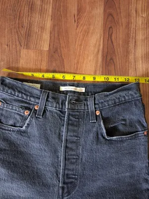 Levi's Womens Ribcage Straight-Leg Black Button Fly Jeans 27 thumbnail 8