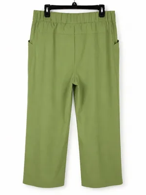 Reel Legends Olive Green Wide-Leg Crop Pants thumbnail 3