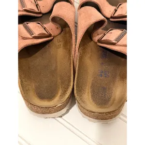 Birkenstock Arizona Suede Leather Sandals Pink Clay Two Strap Slides Womens 40 thumbnail 6