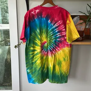 Vintage Oversized Tie Dye 100% Heavyweight Cotton Camp Tee Shirt Size Large thumbnail 5