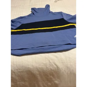 Adidas Cowl Neck Colorblock Pullover Sweatshirt‎ Blue Navy Women's XL thumbnail 4